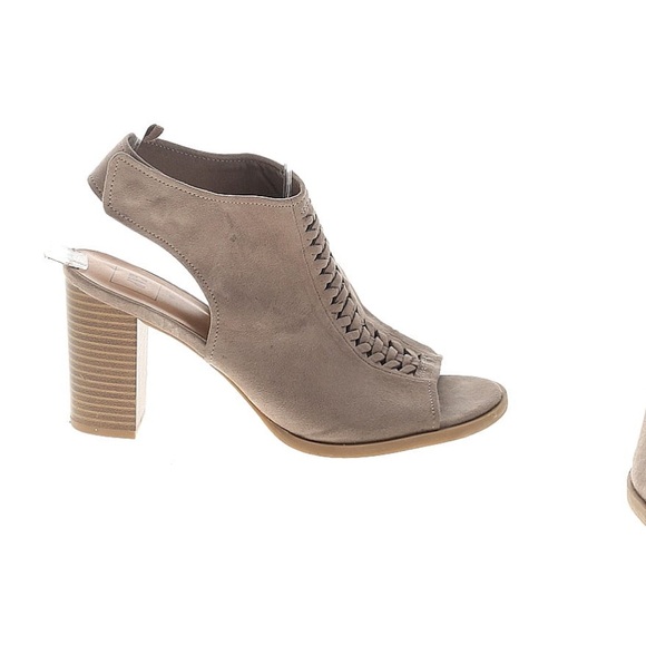 NWT GAP suede braided peep toe sandals women Size 8 block heel - Picture 7 of 9